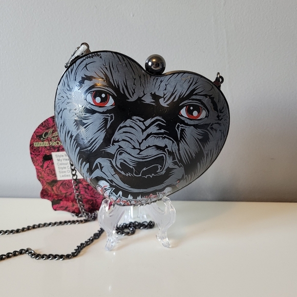 Iron Fist You Ripped My Heart Out Hardshell Clutch, NWT With Flaws - Picture 2 of 10